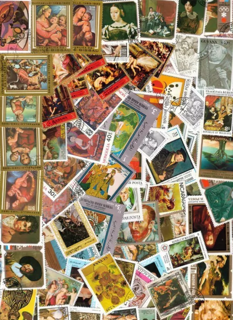 Colección Universal de 100 estampillas del tema PINTURAS