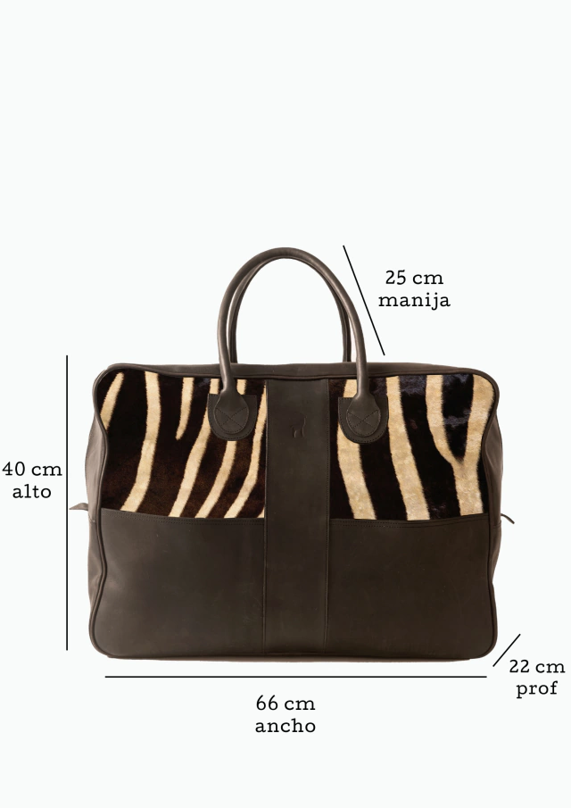 Bolso polo l de pelo cebra negro de Las Cabrera — imagen 3