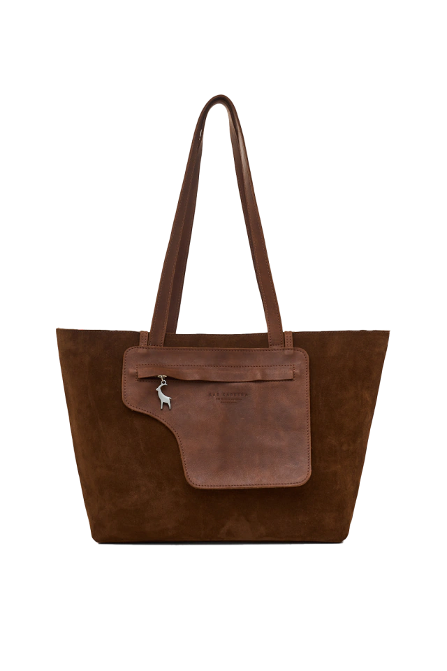 Cartera Tordilla de cuero y gamuza suela de Las Cabrera