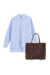 Camisa Amalfi Poplin Celeste + Cartera Gringa Choco - comprar online