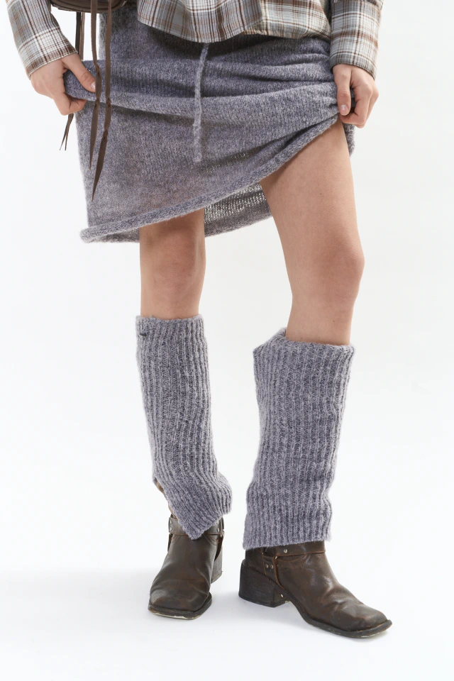 Polainas Pampa de lana mohair gris — imagen 3