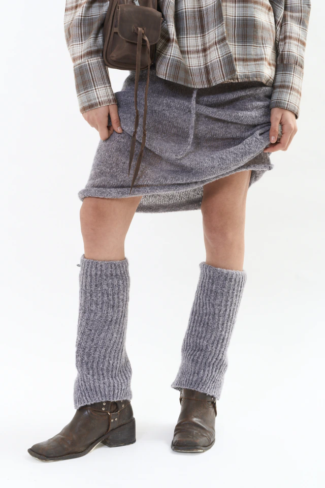 Polainas Pampa de lana mohair gris — imagen 2