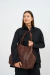 Mini Acapulco | Cuero Choco - Bordado Azul - comprar online