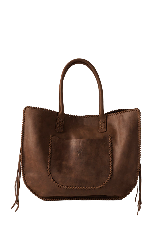 Cartera Petunia de cuero choco de Las Cabrera