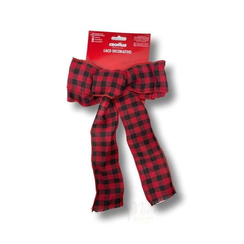 LAÇO DECORATIVO XADREZ VERMELHO - 1013049***