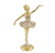 BAILARINA DECORATIVA EM RESINA DOURADA GLITTER MBLN 40