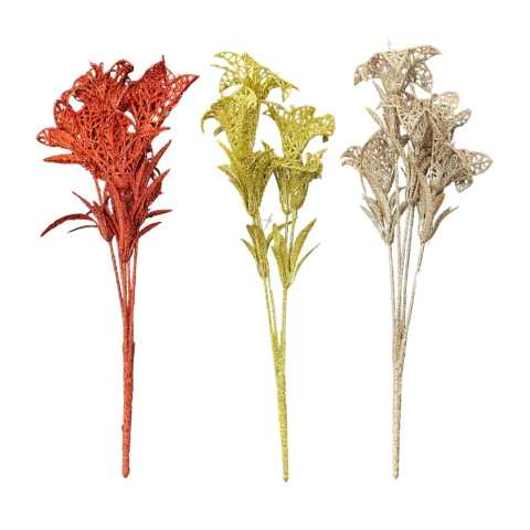 PLANTA ARTIFICIAL FLOR GLITER NATAL 30 CM - 73