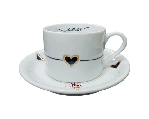 XÍCARA DE CHÁ RETRÔ AMOR COM PIRES