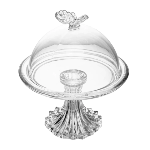 PORTA DOCE COM CUPULA DE CRISTAL BUTTERFLY 18 CM - 21366