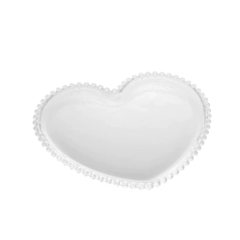 PRATO DE SOBREMESA CORAÇÃO DE CRISTAL PEARL 20 CM - 28372