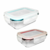 POTE DE VIDRO RETANGULAR COM TAMPA HERMETICA 370ML - 3788