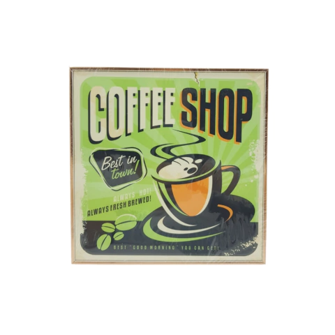 QUADRO DE PAREDE COFFE SHOP ROSE GOLD 20X20CM - 4284