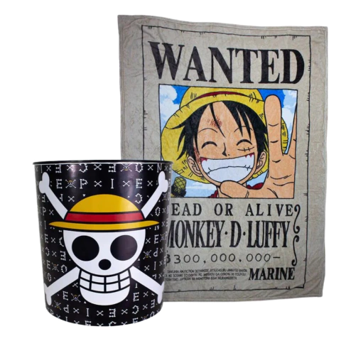KIT BALDE DE PIPOCA E MANTA ONE PIECE - 40906