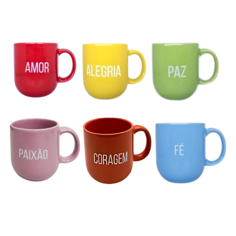 CANECA DE POCELANA MOMENTOS 170ML