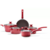 JOGO DE PANELAS ANTIADERENTES BRINOX CERAMIC LIFE OPTIMA 5 PEÇAS - CARMIN BRINOX
