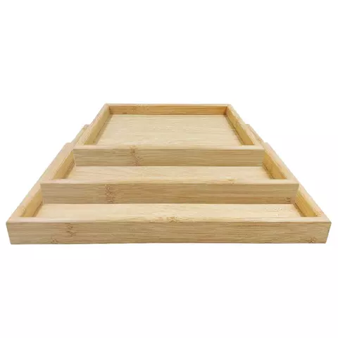 Kit Bandeja Retangular Decorativa 3 Peças em MDF