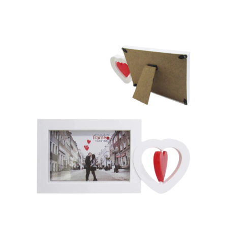 PORTA RETRATO DE PLÁSTICO 10X15CM CORAÇÃO GIRATÓRIO - 4480/3055