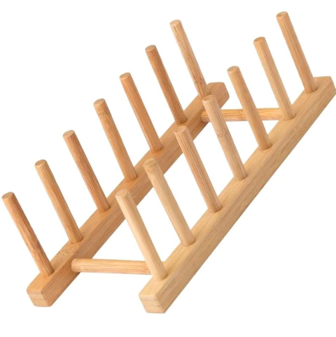 ESCORREDOR DE PRATOS EM BAMBU 6 DIVISÓRIAS - 8677