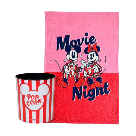 KIT BALDE DE PIPOCA E MANTA MICKEY E MINNIE NAMORADOS - 40950