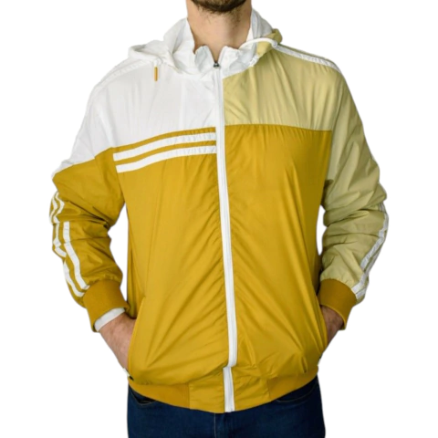 Campera Rompeviento Tricolor Amarillo,Beige y Blanco - comprar online