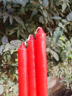 Velas x 3 unidades Rojas