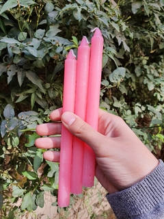 Velas x 3 unidades Rosas