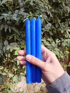 Velas x 3 unidades Azules