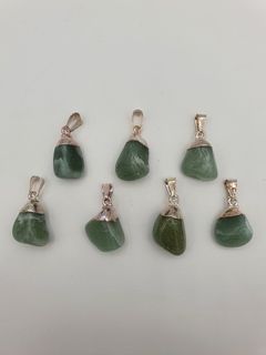 Dije de Cuarzo Verde - Pulido - Chico - Baño de Plata - comprar online