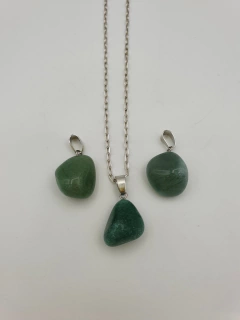 Dije de Cuarzo Verde - Pulido - Chico - Acero - comprar online