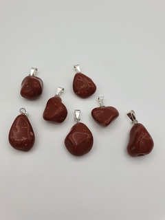 Dije de Jaspe Rojo - Pulido - Grande - Acero - comprar online