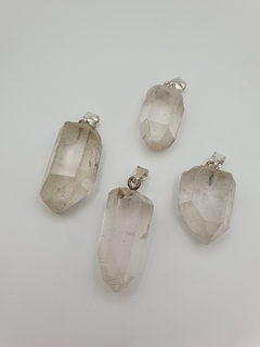 Dije de Cuarzo Cristal de Roca - En Bruto - Grande - Acero - Piedras en Córdoba