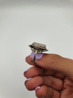 Anillo de Alpaca regulable de Cuarzo Rosa - Piedras en Córdoba