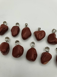 Dije de Jaspe Rojo - Pulido - Chico - Acero - comprar online