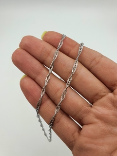 Cadena de acero quirúrgico 55 cm eslabón torzado