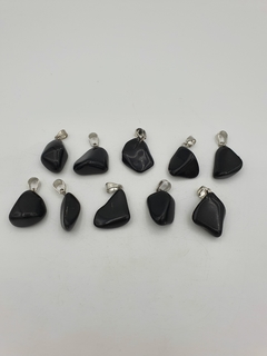 Dije de Obsidiana Negra - Pulido - Mediano - Acero - comprar online