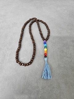 Japa Mala de madera 7 chakras - Piedras en Córdoba