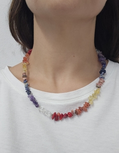 Collar gargantilla 7 chakras de escallas y acero quirúrgico
