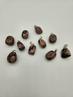 Dije de Rodonita - Pulido - Mediano - Acero - Piedras en Córdoba