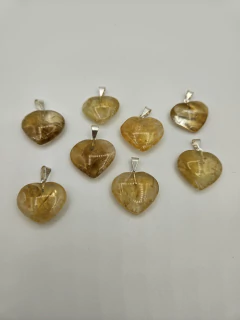 Dije de Citrino - Corazón - Mediano - Acero - comprar online