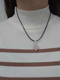 Dije de Cuarzo Rosa - Merkabah - Chico - Acero - tienda online