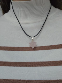Dije de Cuarzo Rosa - Merkabah - Chico - Acero - Piedras en Córdoba
