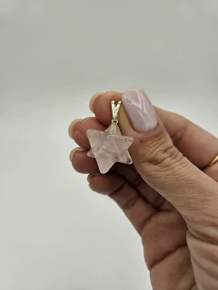 Dije de Cuarzo Rosa - Merkabah - Chico - Acero - comprar online