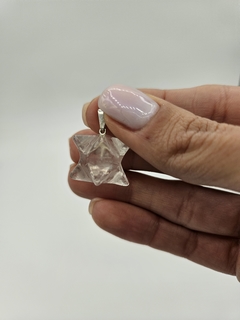 Dije de Cuarzo Cristal de Roca - Merkabah - Chico - Acero - Piedras en Córdoba