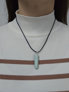 Dije de Amazonita en forma de obelisco - Acero - tienda online