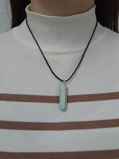 Dije de Amazonita en forma de obelisco - Acero - Piedras en Córdoba