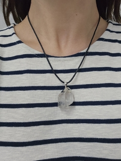 Dije de Cuarzo Cristal de Roca - En Bruto - Grande - Baño de Plata - tienda online