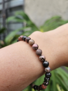 Pulsera de bolitas naturales de Rodonita - 6 mm en internet