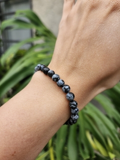 Pulsera de bolitas naturales de Obsidiana Nevada - 6 mm - comprar online