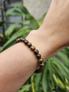 Pulsera de bolitas naturales de Ojo de Tigre - 6 mm - comprar online