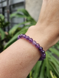 Pulsera de bolitas naturales de Amatista - 6 mm en internet